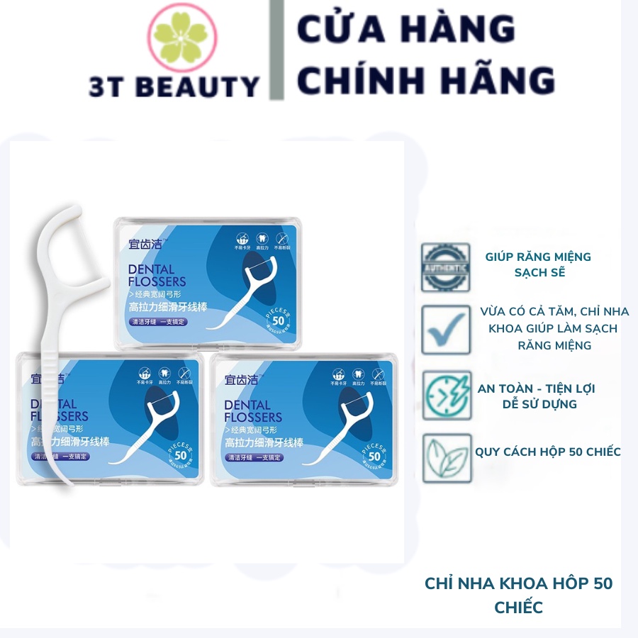 Hộp 50 cây tăm chỉ nha khoa , tăm xỉa răng chăm sóc miệng PVN3602