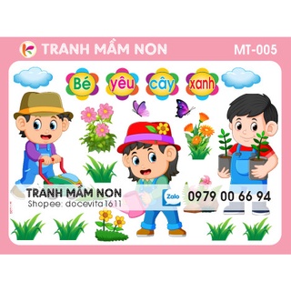 Decal mầm non- GÓC THIÊN NHIÊN MT-005 khổ lớn 127x80