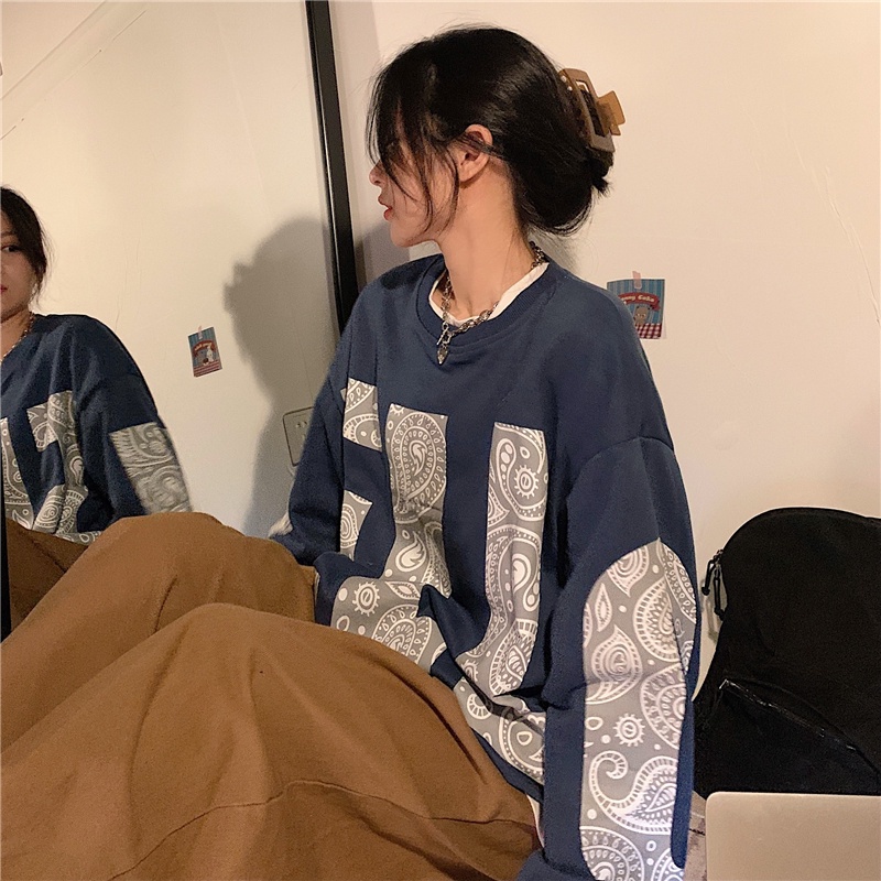 Áo thun tay dài cổ tròn dáng rộng thời trang Hàn Quốc 3 màu lựa chọn | BigBuy360 - bigbuy360.vn