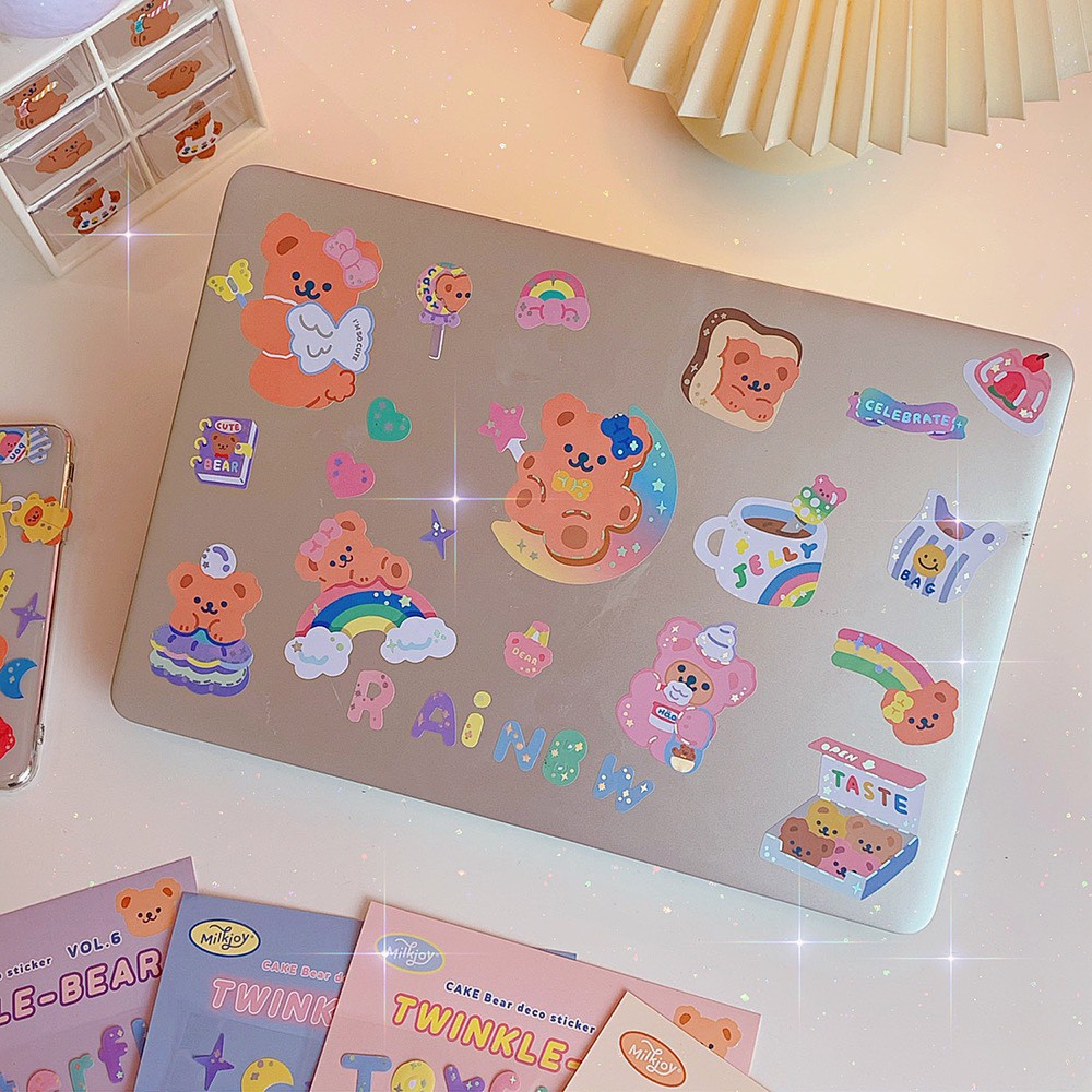 Hình dán Gấu dán sổ đồ dùng học tập, sticker cute trang trí bàn học Sumi