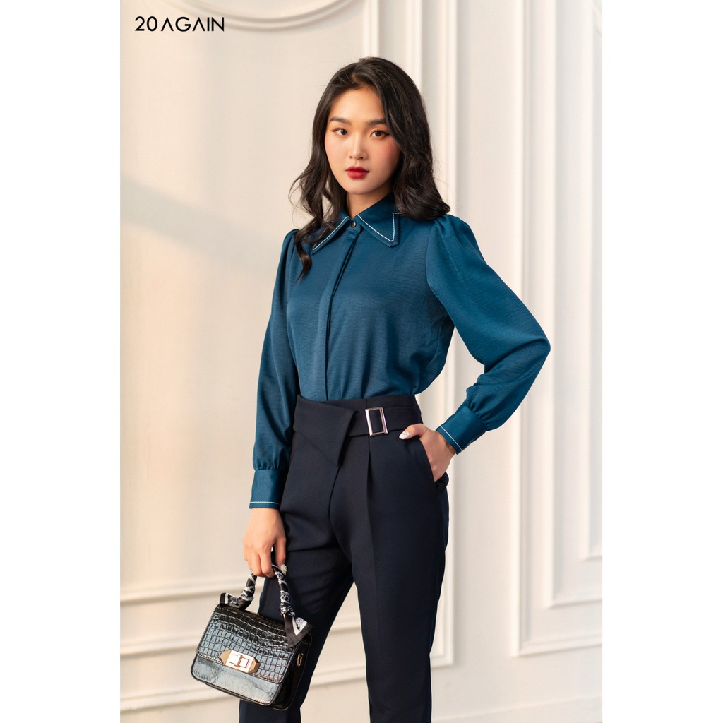 Quần Âu dáng Baggy Tà Bung Cạp Lệch 20AGAIN QGA1472 | BigBuy360 - bigbuy360.vn