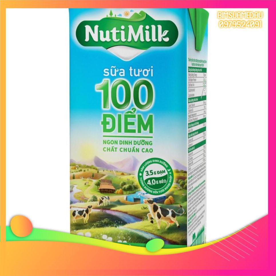 1 Thùng/48 Hộp NUTIMILK Sữa Tươi Tiệt Trùng 100 Điểm 180mL Không đường/ ít đường/ Có đường- date 2/2022