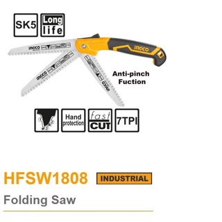 ĐỒ NGHỀ INGCO Cưa tay dạng xếp 7"/180mm HFSW1808 (Cam kết Chính Hãng 100%)