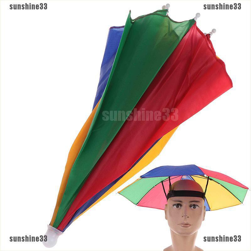 【COD•suns】1PC Foldable Fishing Umbrella Hat Cap Headwear Umbrella Anti-Sun Hat