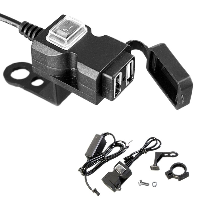 Ổ Cắm Sạc Usb Kép 12v Cho Xe Máy