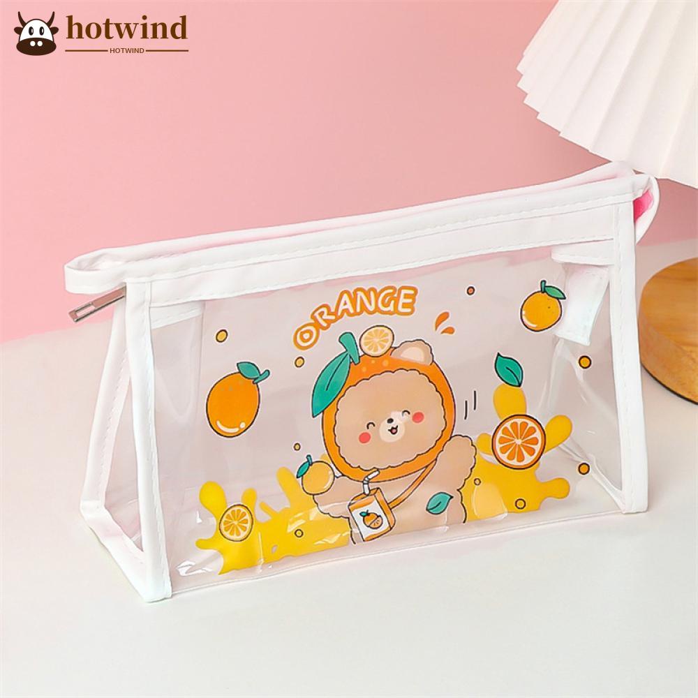 Túi Đựng Bút Bằng PVC Trong Suốt Sức Chứa Lớn In Hình Hoạt Hình Dễ Thương