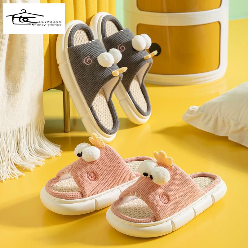 Dép Cotton Lanh Đế Mềm Mang Trong Nhà Phong Cách Nhật Bản Cho Nữ