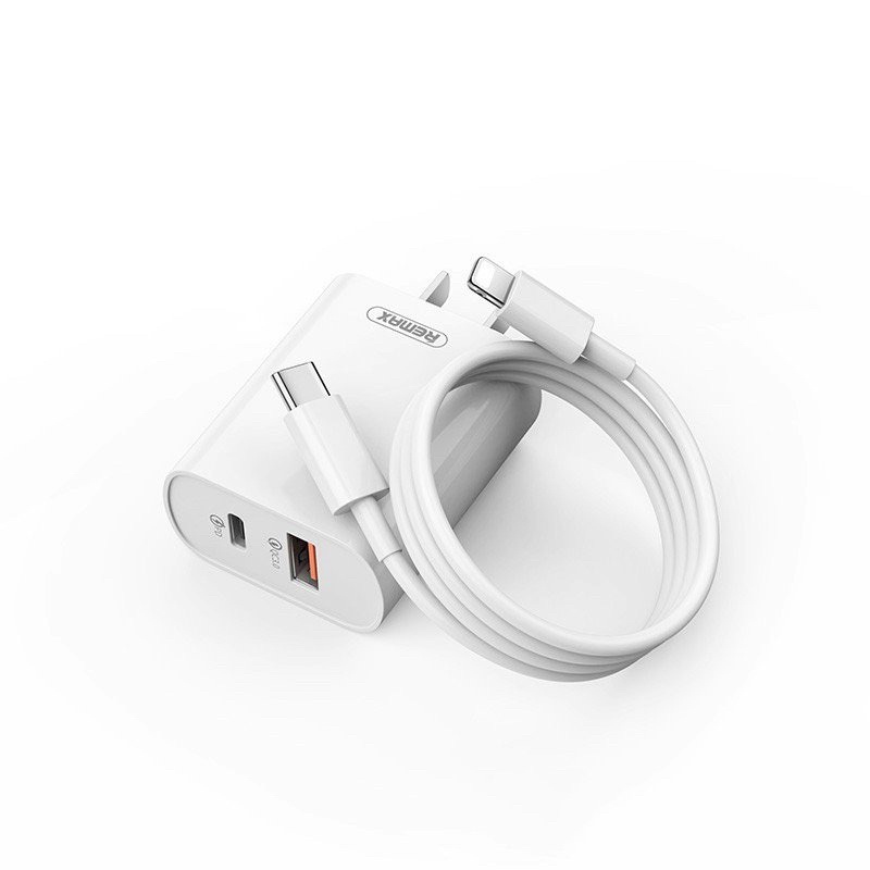 Củ + Cáp sạc nhanh Remax RP-U37 QC3.0+PD 2 cổng sạc: USB và Type C