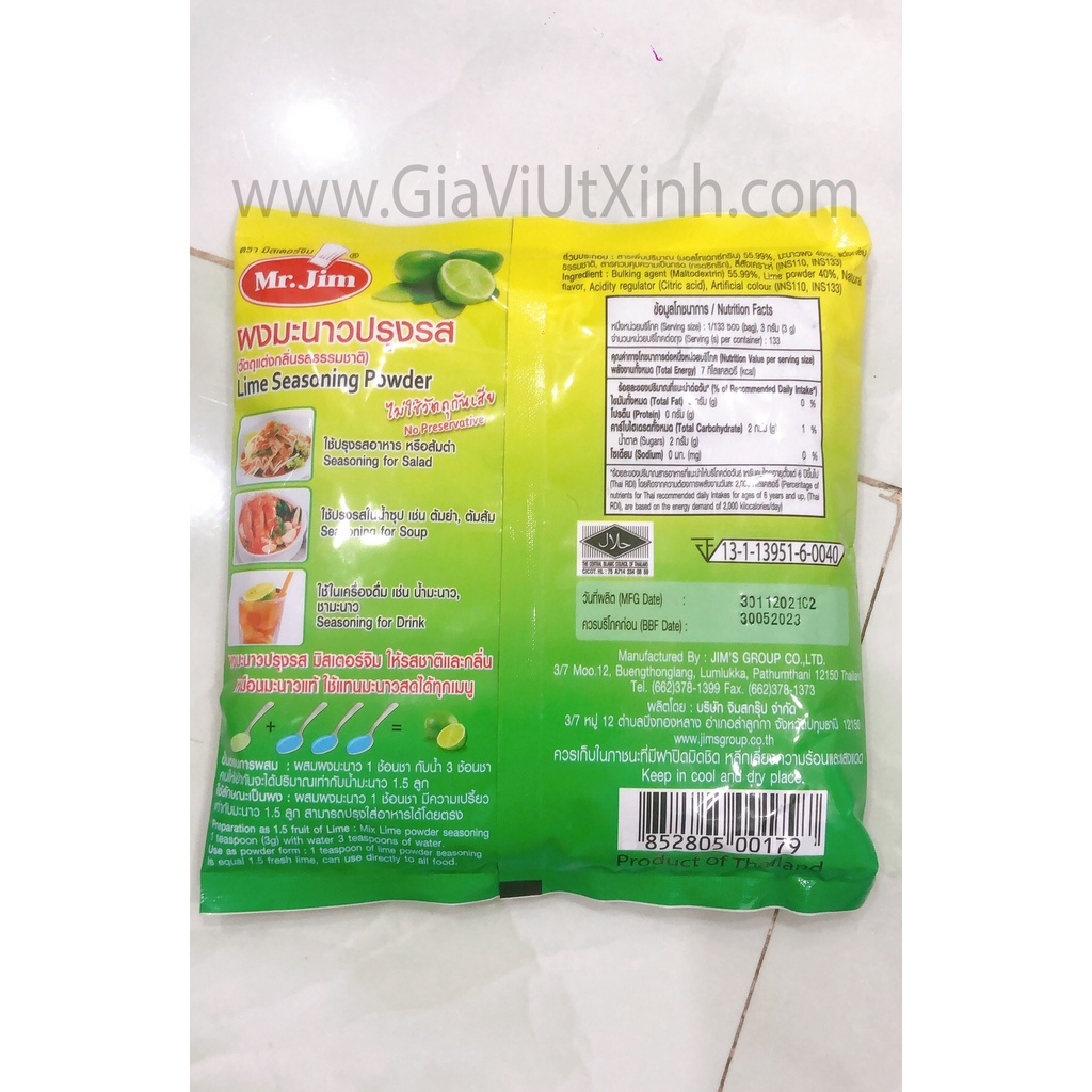 BỘT CHANH THÁI MR.JIM 400G - THAILAND MR.JIM LIME POWDER