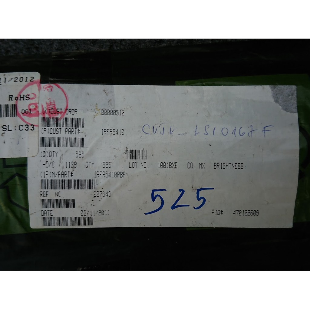 Mosfet IRFR5410 P-CH -100V 13A 205mR