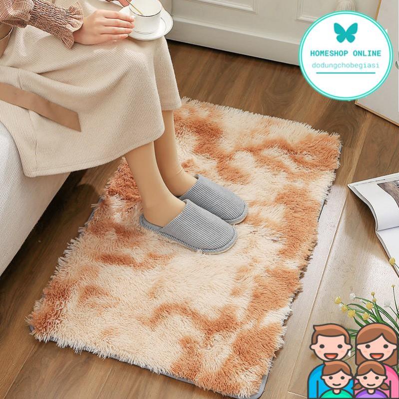 Thảm chùi chân lông loang màu đẹp cao cấp phù hợp cho phòng khách và nhà tắm chống trơn trượt kích thước 40x60cm