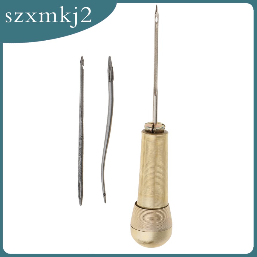 [szxmkj2] Dụng Cụ May Vá Giày 3 Kim Tay Cầm Bằng Đồng Dễ Thương