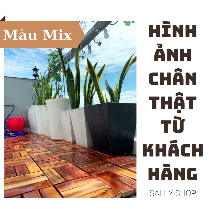 [SALLY SHOP] COMBO 5 tấm ván sàn gỗ vỉ nhựa, lót ban công sân vườn.