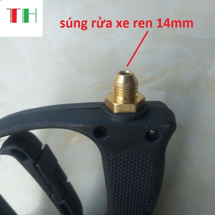 Súng xịt rửa cao áp cho máy rửa xe (súng đen loại ren 22mm - 14mm)