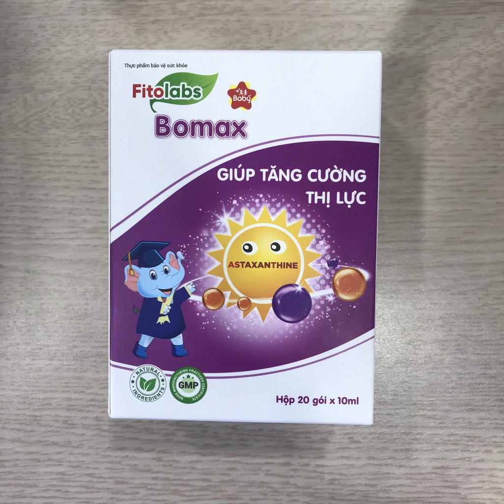 Bổ Mắt Cho Bé Fitolabs Bomax Bổ Sung Dưỡng Chất Giúp Hạn Chế Khô Và Mỏi Mắt, Tăng Cường Thị Lực Hộp 20 Gói FITO3