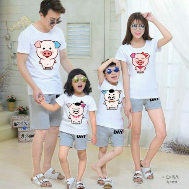 Combo 4 ao Áo gia đình super heo