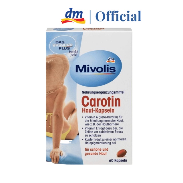 Viên uống chống nắng Mivolis Carotin Hộp 60viên - Nội địa Đức