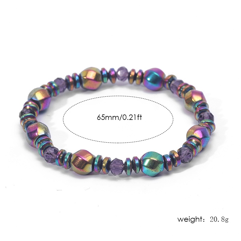 Vòng Tay Chuỗi Hạt Nam Châm Co Giãn Màu Đen Hồng Thời Trang Unisex OG182