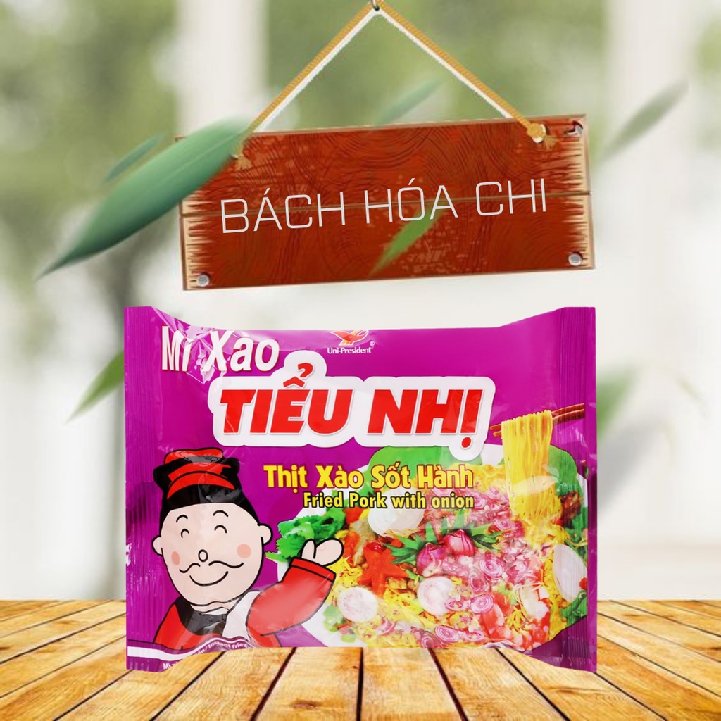 Thùng 30 gói mì xào Tiểu Nhị vị Thịt sốt hành 85g