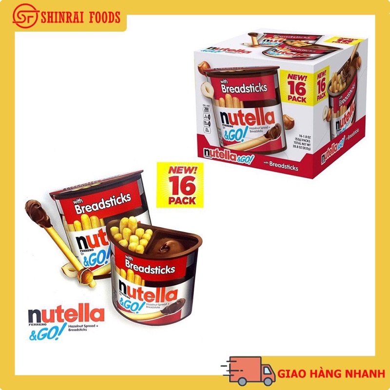 Bánh chấm socola Nutella Mỹ- thùng 16 hũ