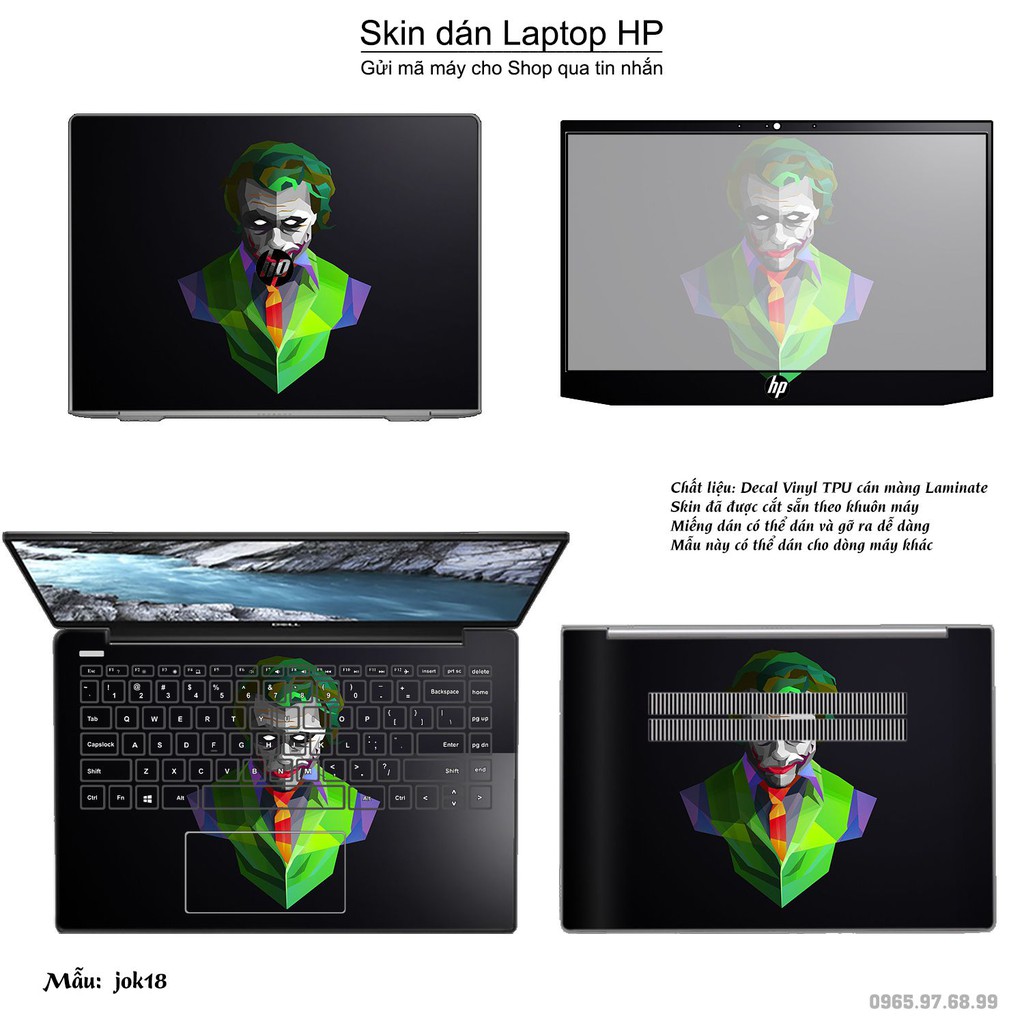 Skin dán Laptop HP in hình Joker _nhiều mẫu 3 (inbox mã máy cho Shop)