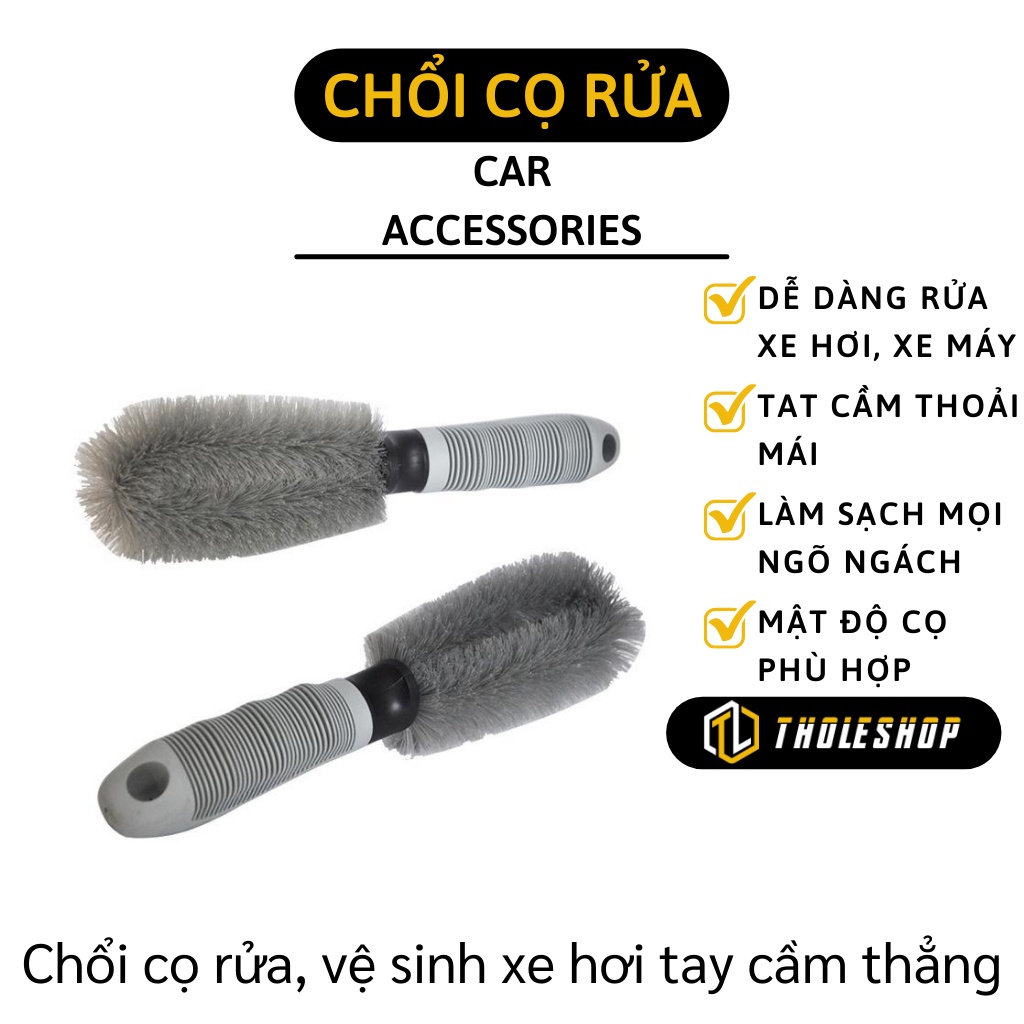 Cọ Vệ Sinh Xe Hơi - Chổi Cọ Vành Xe Ô Tô, Đa Năng Tay Cầm Thẳng 8680