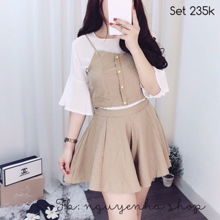 Set áo yếm mix váy