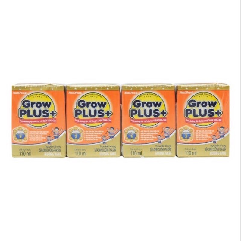 Lốc 4 hộp sữa grow plus cam cho trẻ chậm tăng cân 110ml