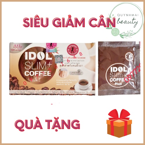 [KHÔNG GIẢM HOÀN TIỀN + QUÀ TẶNG]  Cafe Giảm Cân Idol Slim Chuẩn Thái 10 gói - Giảm Mạnh - Hộp 10 gói