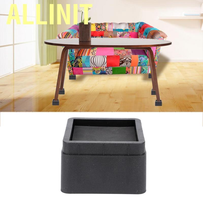 Allinit 4-piece black bed lifts or furniture elevators  durable stackable Black square 2 &quot;furniture legs Floor