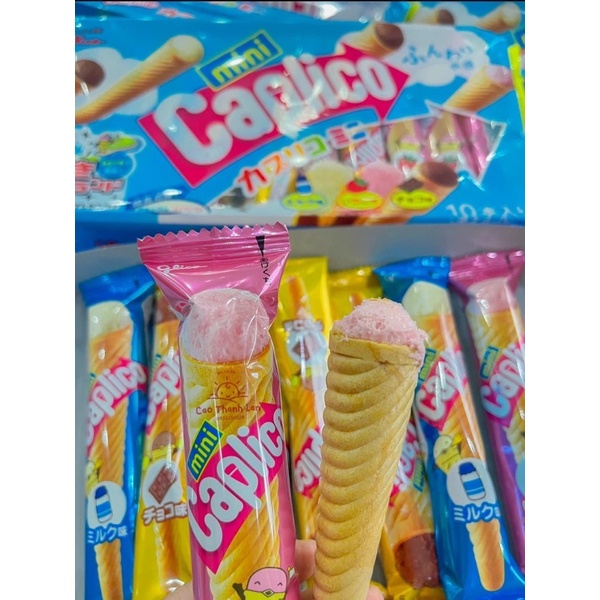 Bánh kem ốc quế Glico Caplico Nhật Bản cho bé ăn dặm