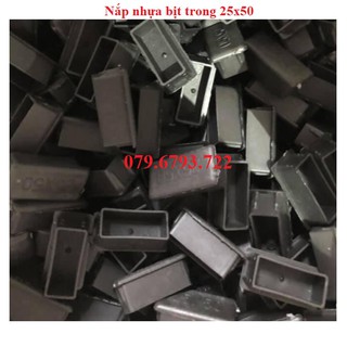 Bộ 10 cái nắp chụp nhựa chữ nhật 25x50_bịt trong chân bàn ghế, nút chân chống xước, bịt trong chân ống sắt, nút nhựa