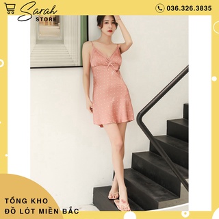 Váy Ngủ Lụa ,Đầm Ngủ Lụa Cao Cấp ( Chấm Bi )