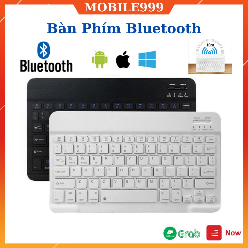 Bàn phím không dây Bluetooth siêu mỏng đẹp - Phím ấn nhẹ - Dùng cho - Điện Thoại - Máy Tính Bảng MOBILE999