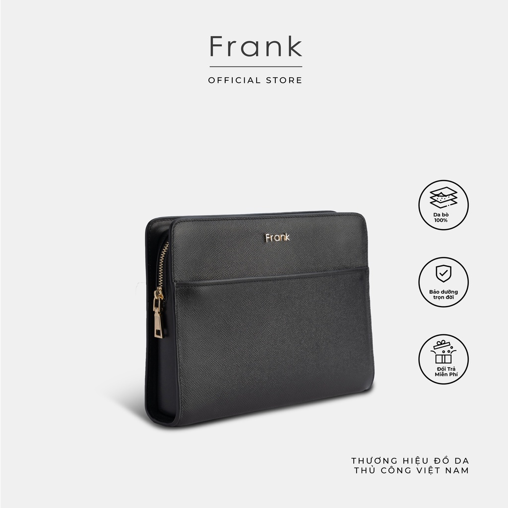 Túi Clutch Nam Da Bò Epsom Cao Cấp FRANK Jacques Pouch Ví Cẩm Tay Nam Nhiều Ngăn Sang Trọng Tiện Dụng