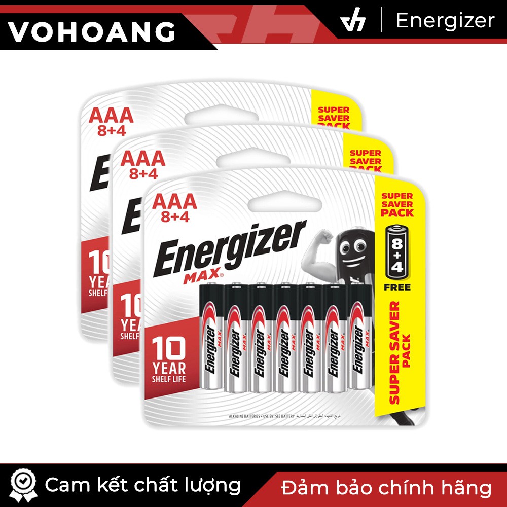 Pin đũa AAA Energizer Alkaline chống chảy E92 - 24 pin tặng kèm 12 pin free