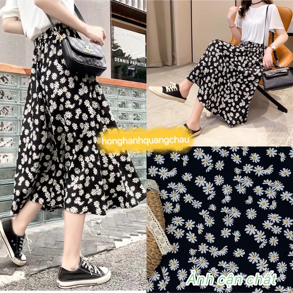 Chân váy hoa nhí vintage hàng quảng châu 2 lớp - Hồng Hạnh Quảng Châu | BigBuy360 - bigbuy360.vn