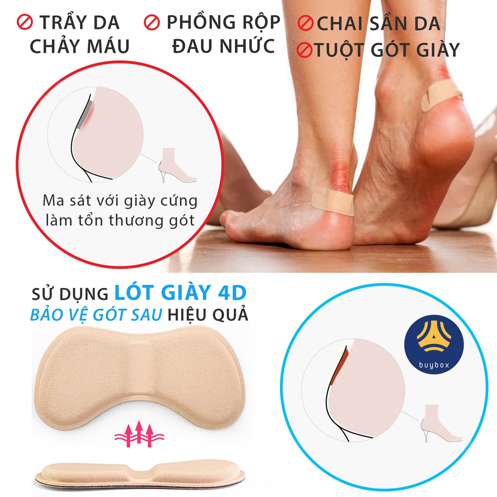 Combo 2 cặp lót giày cao gót chống trầy, chống trượt, chống tuột, siêu mềm mại_ BUYBOX_BBPK54