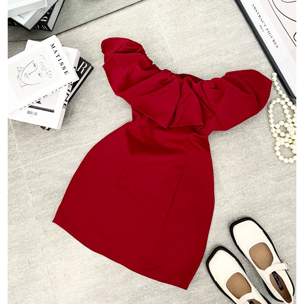 Váy Ôm Body Trễ Vai, Đầm Đỏ Noel Nữ Nhún Tầng Bèo Chất Vải Cao Cấp, Siêu Tôn Dáng, Phong Cách Gợi Cảm, Quyến Rủ Cho Bạn | BigBuy360 - bigbuy360.vn