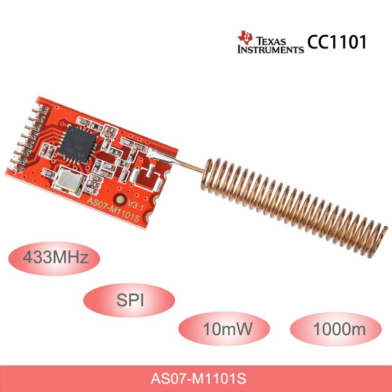 Module thu phát RF CC1101 433MHZ 1KM SPI ( AS07-M1101S)-HT108