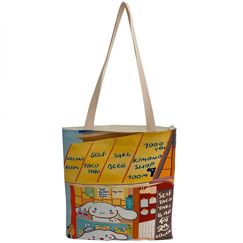 Túi Xách Vải Canvas In Hình Đơn Giản Thời Trang Mới Cho Nữ