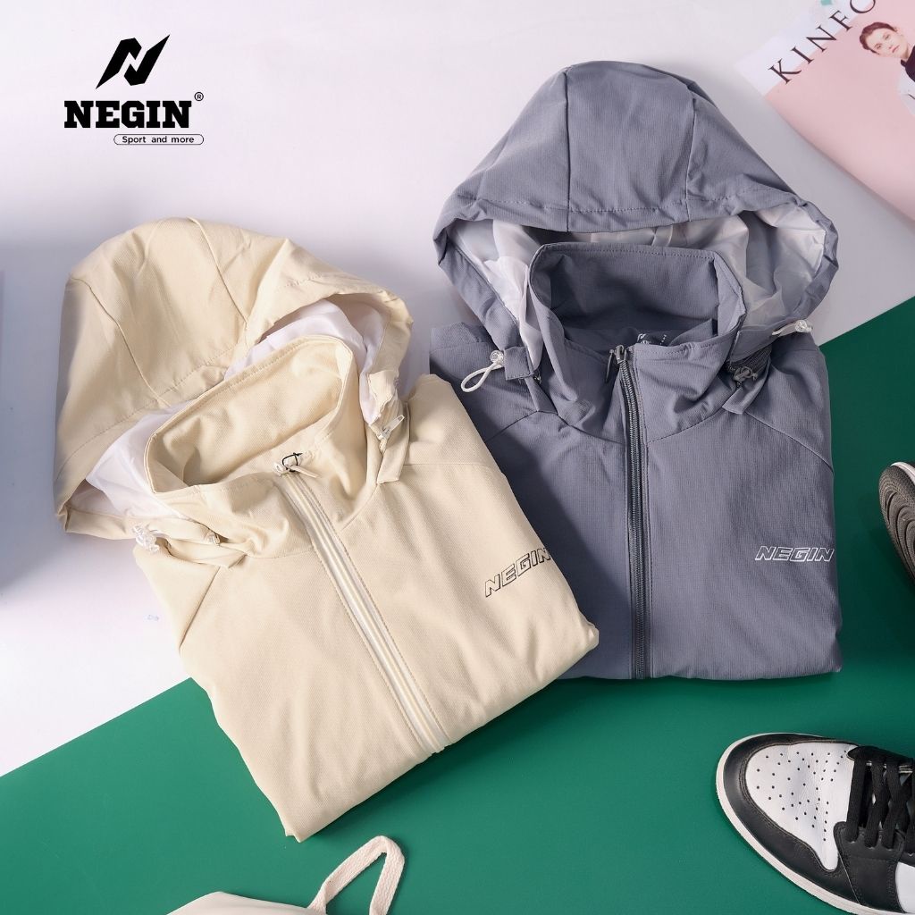 Áo Gió Nam Thể Thao NEGIN Có Mũ Với 2 Lớp Áo Dày Dặn, Khả Năng Chống Nước Giữ Ấm Tốt AGN_01