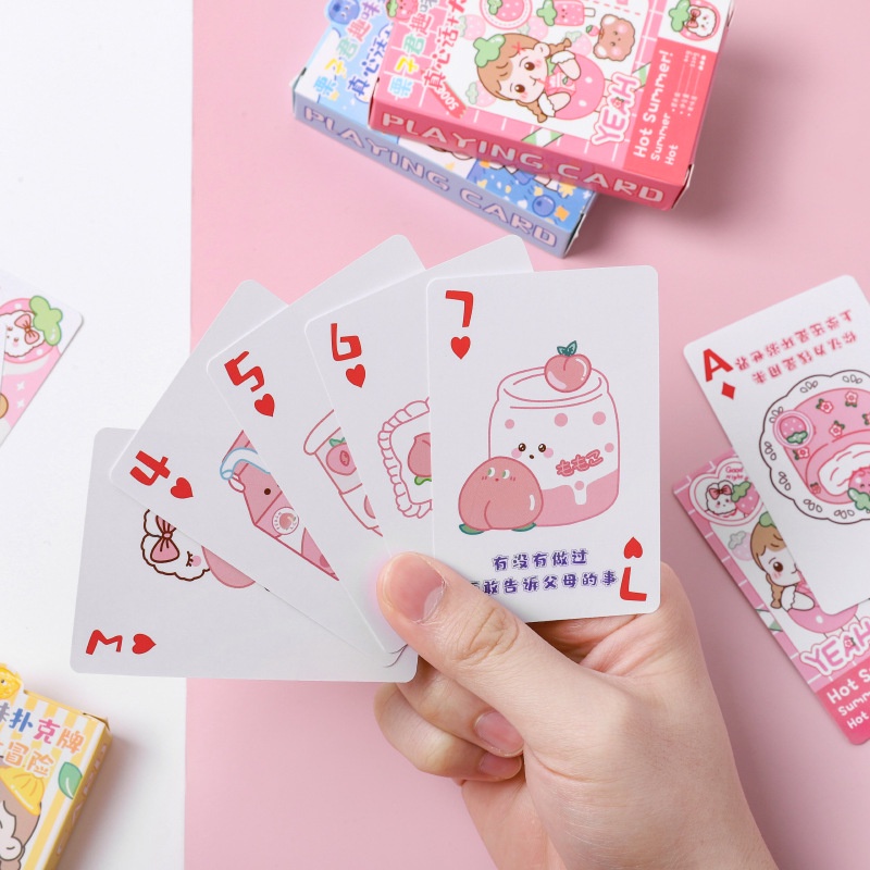 Bộ Bài Tây Poker 52 Lá Đồ Chơi Cute Dễ Thương Giảm Stress Hoạt Hình Anime QT41