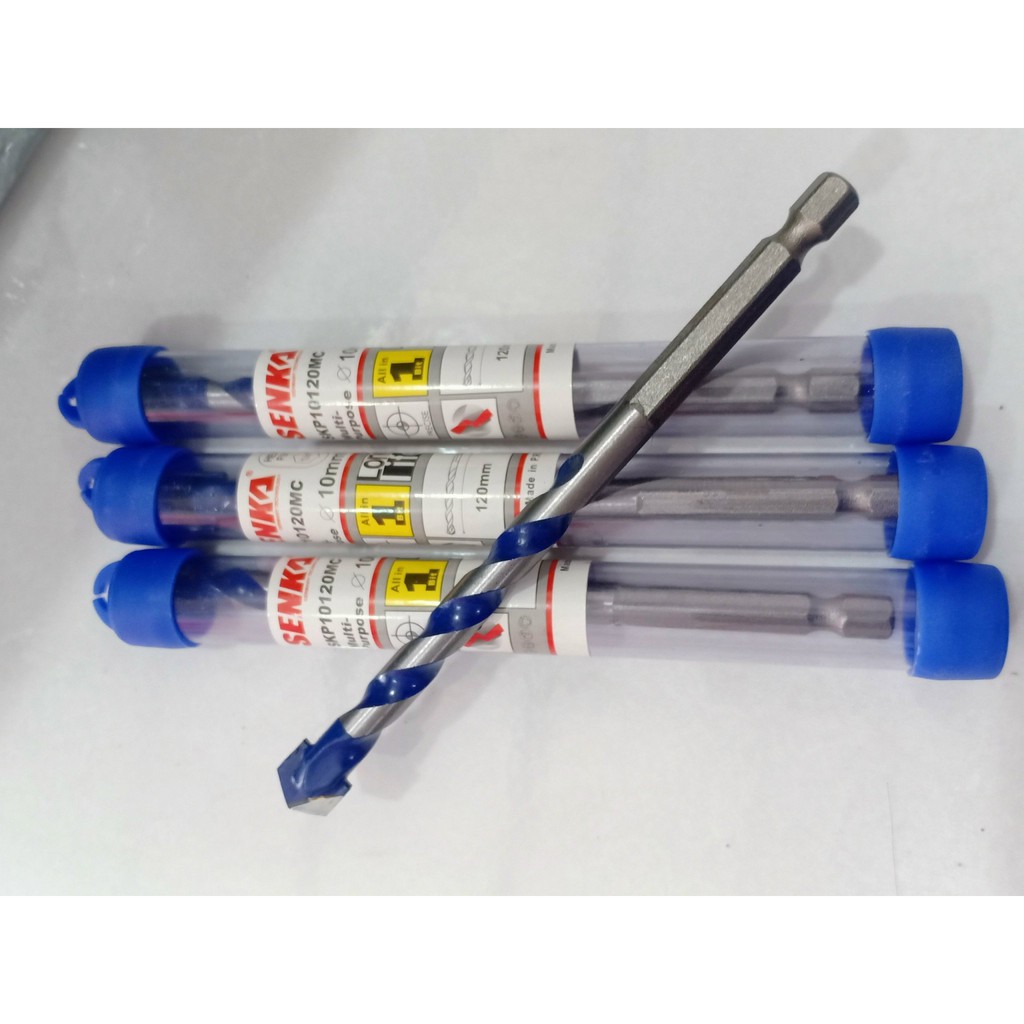 Mũi khoan đa năng chuôi lục giác 6 All in 1 - khoan sắt, gỗ, inox, kính, be tông, gạch men 6 /8/10/12mm SENKA