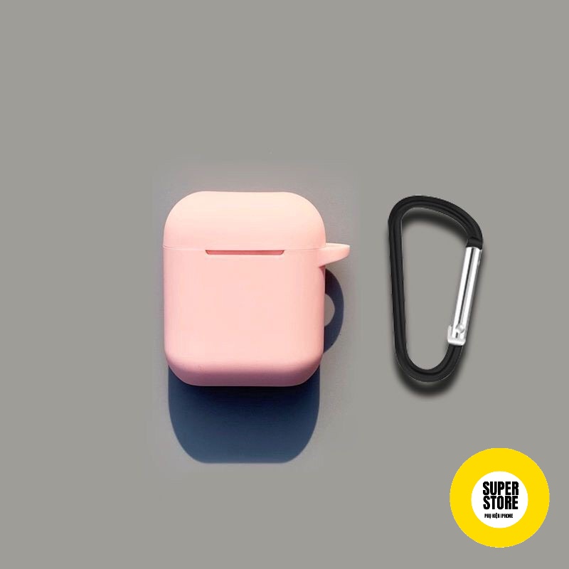 Vỏ Bảo Vệ Hộp Sạc Tai Nghe Airpod 1/2 Bằng Silicone Thiết Kế Trơn Nhiều Màu Chống Va Đập