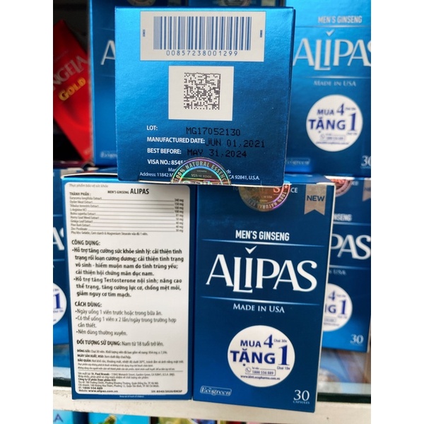 [Chính hãng có tem tích điểm] Alipas New - tăng cường sinh lý nam, mua 4 tặng 1