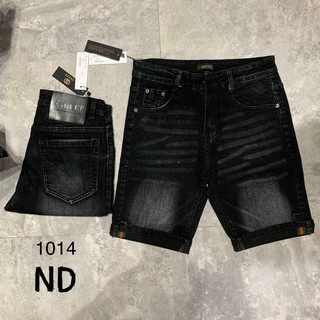Quần bò ngố nam đen trơn đơn giản, quần short chất jean co giãn nhẹ mặc thoải mái_quần bò lửng nam đẹp phong cách DG212