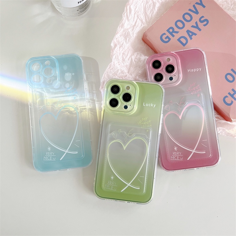 Ốp Điện Thoại TPU Mềm Trong Suốt Chống Sốc Kèm Ngăn Đựng Thẻ Cho iPhone 14 13 12 11 Pro Max XR X XS SE 2020 7 8 Plus