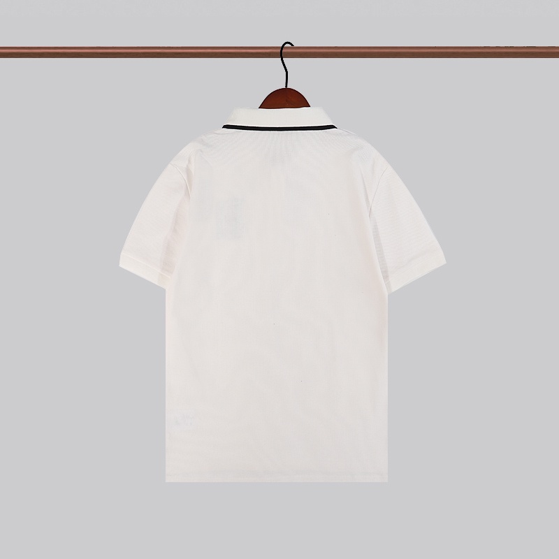 Burberr * Áo Thun Polo Tay Ngắn Kẻ Sọc Nhỏ Thêu Logo Trước Phối Màu Tương Phản Chất Lượng Cao Thời Trang Mù