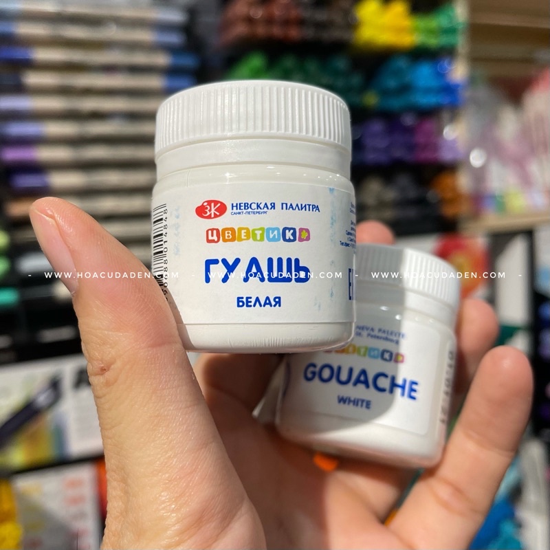 [DA ĐEN] Màu Gouache Nga Nevskaya Palitra 40ml Trắng